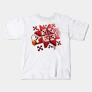 Pattern UA with music Kids T-Shirt